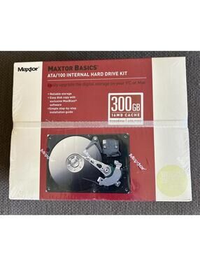 Maxtor Basics ATA/100 Internal Hard Drive Kit 300GB 16MB Cache 7200RPM SEALED!